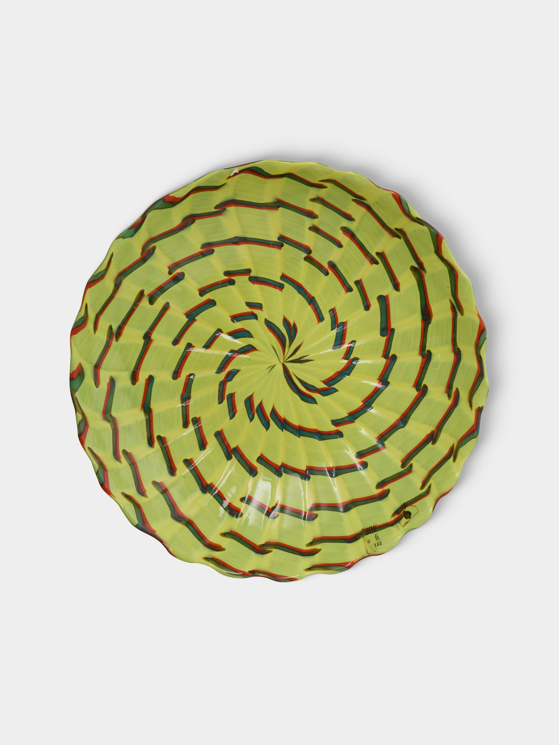 Antique and Vintage - 1981 Venini Calabash Glass Dish - Yellow - ABASK