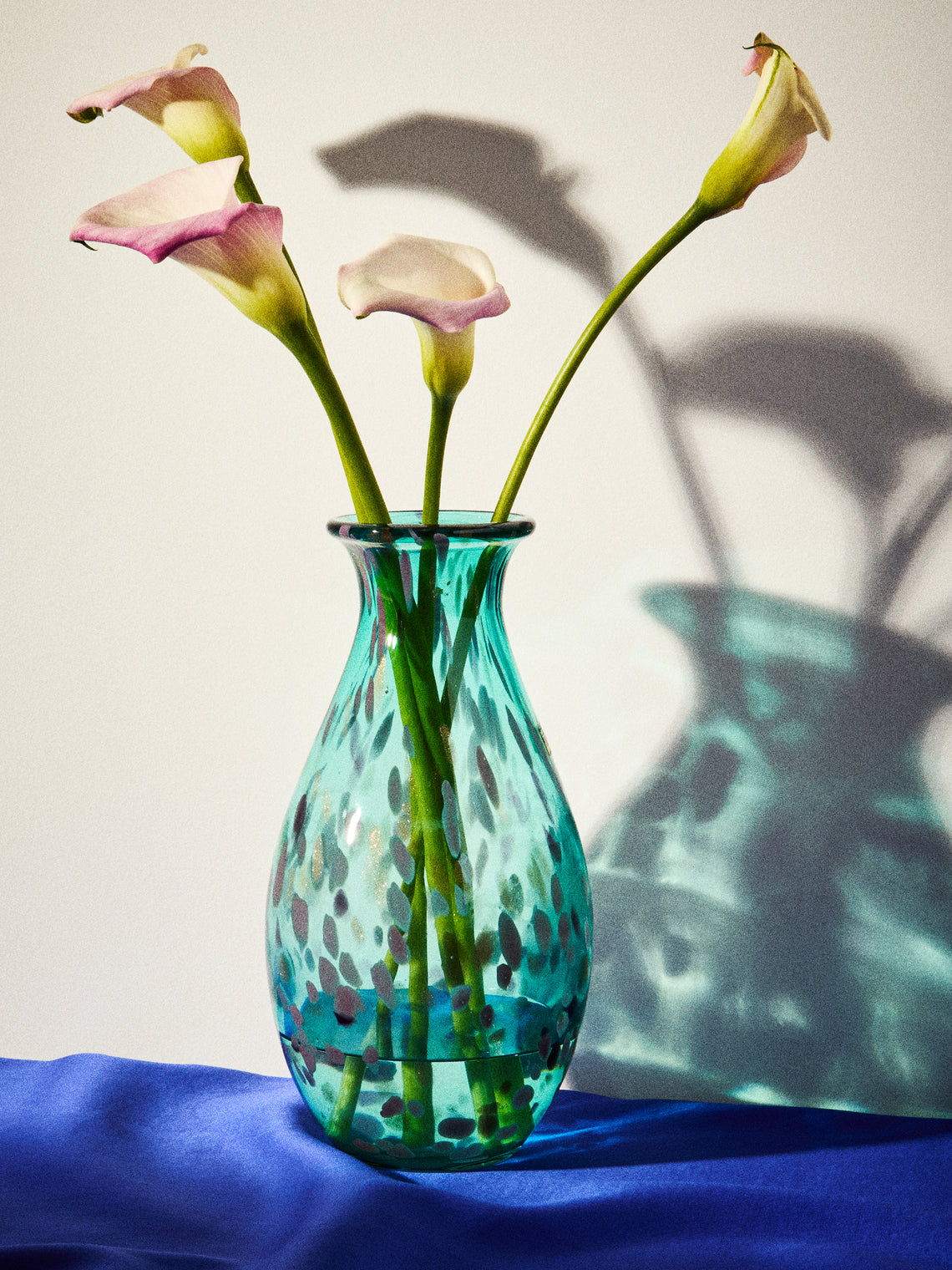 Antique and Vintage - 1960s Linea Mary Murano Glass Vase (12in/30.5cm) - Blue - ABASK