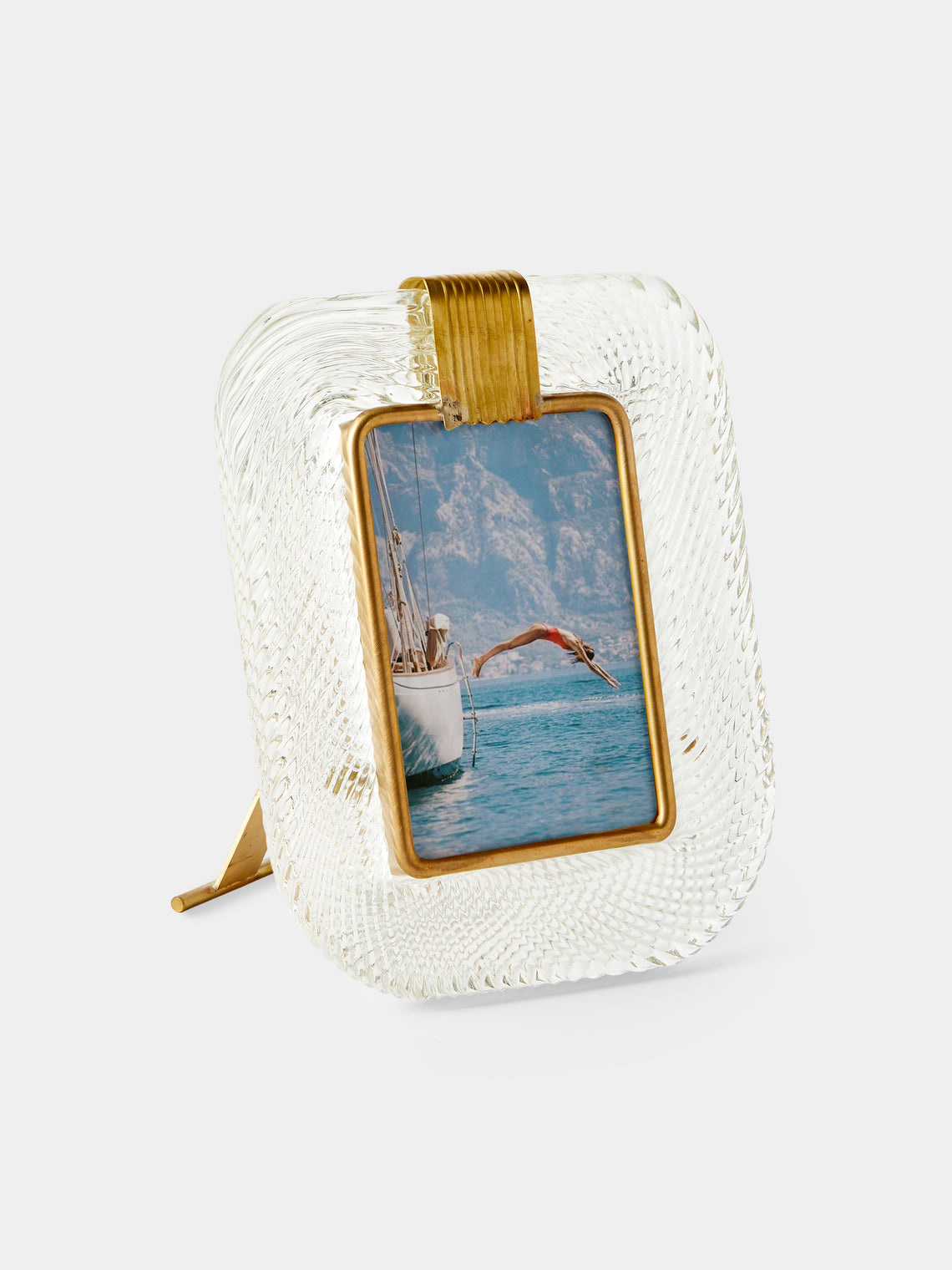 Antique and Vintage - 1960s Murano Glass Photo Frame (7x9") - Clear - ABASK - 