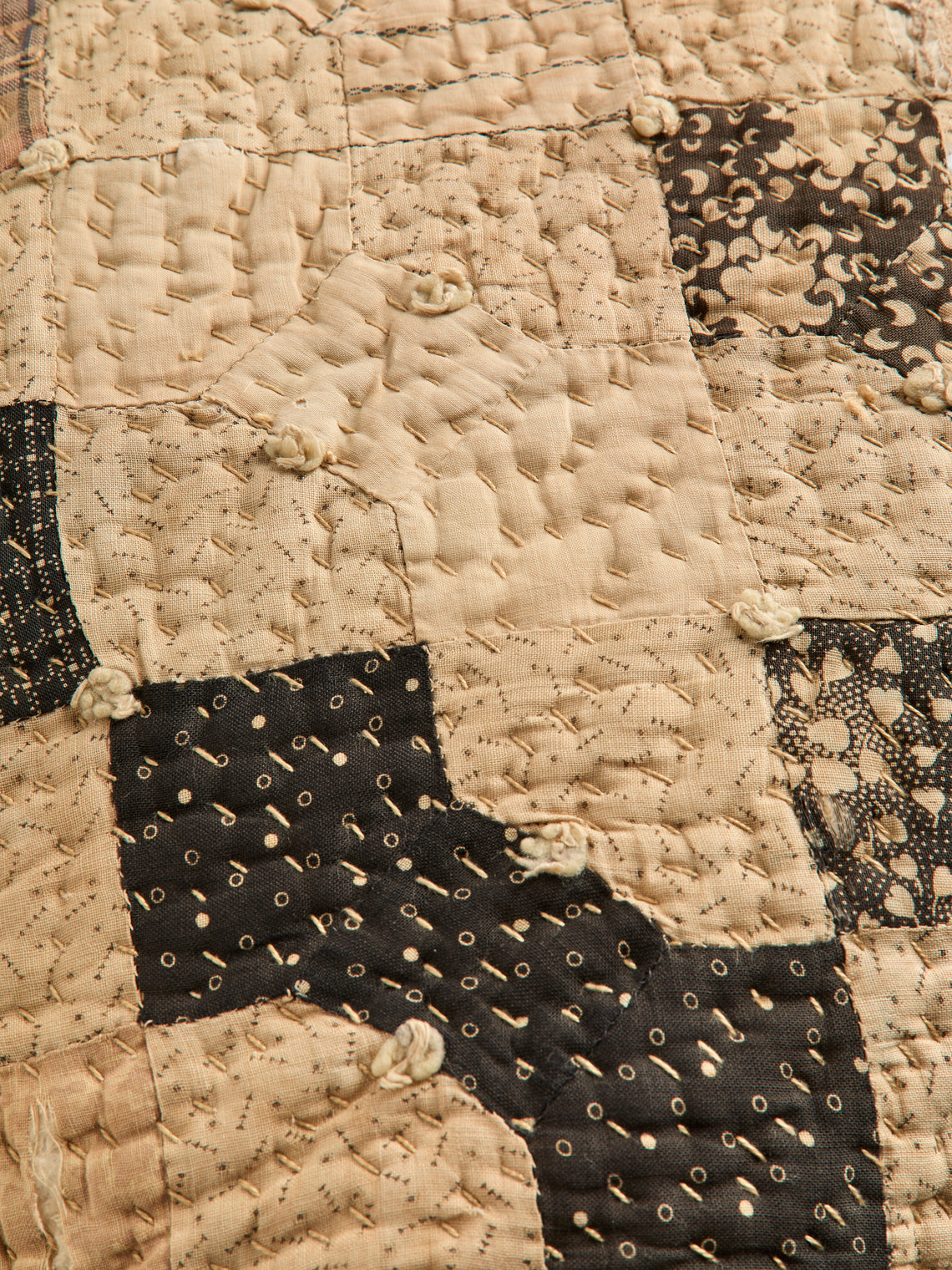 By Walid - 19th-Century Victorian Silk Patchwork Linen Cushion (21in/54cm) - Multiple - ABASK