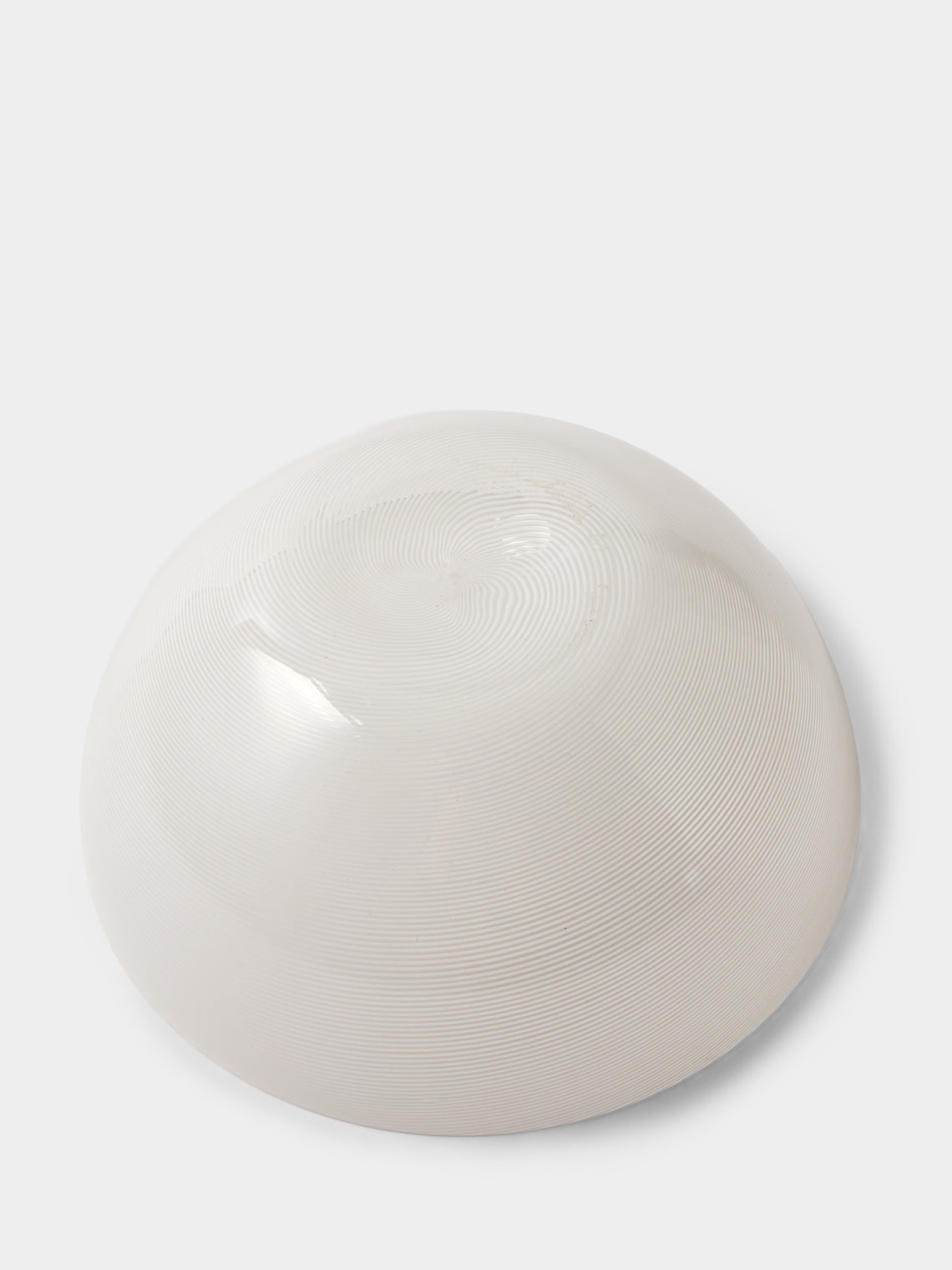 Antique and Vintage - 1960s Venini x Tapio Wirkkala Filigrana Murano Glass Bowl - White - ABASK