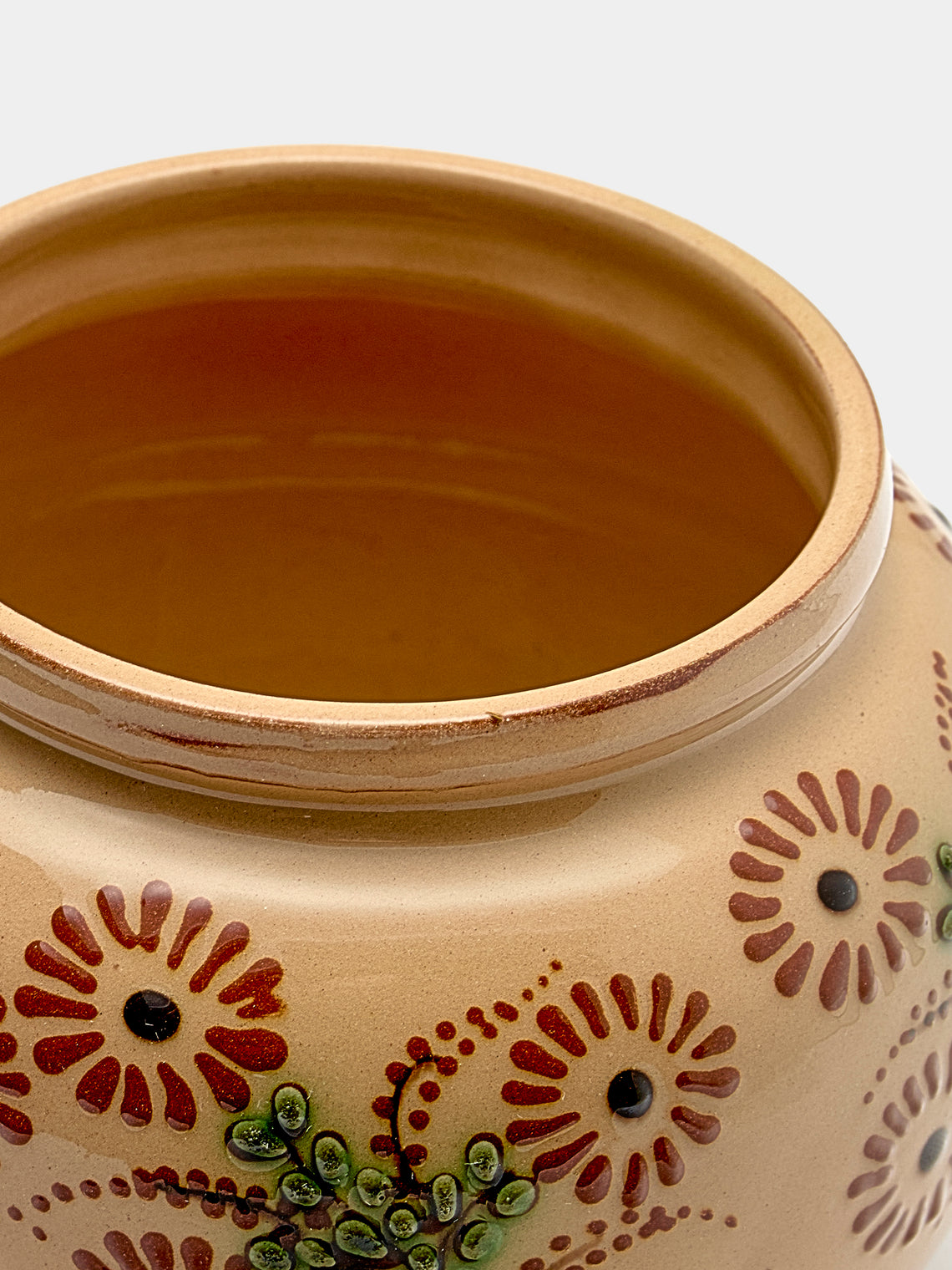 Poterie d’Évires - Flowers Hand-Painted Ceramic Vase - Cream - ABASK