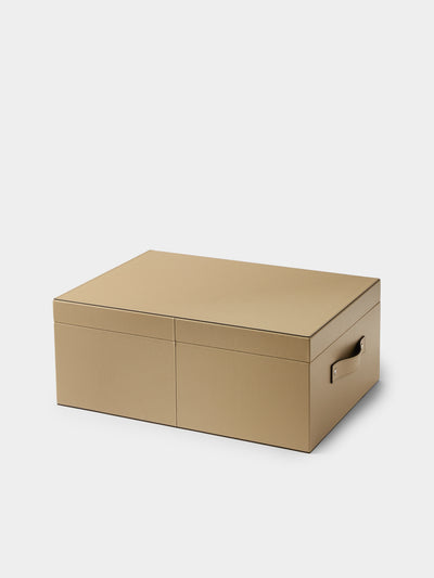 Pinetti - Avio Leather Large Storage Box - Taupe - ABASK - 