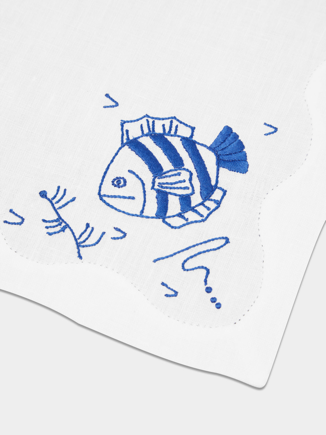 Taf Firenze - Sea Life Hand-Embroidered Linen Napkins (Set of 6) -  - ABASK