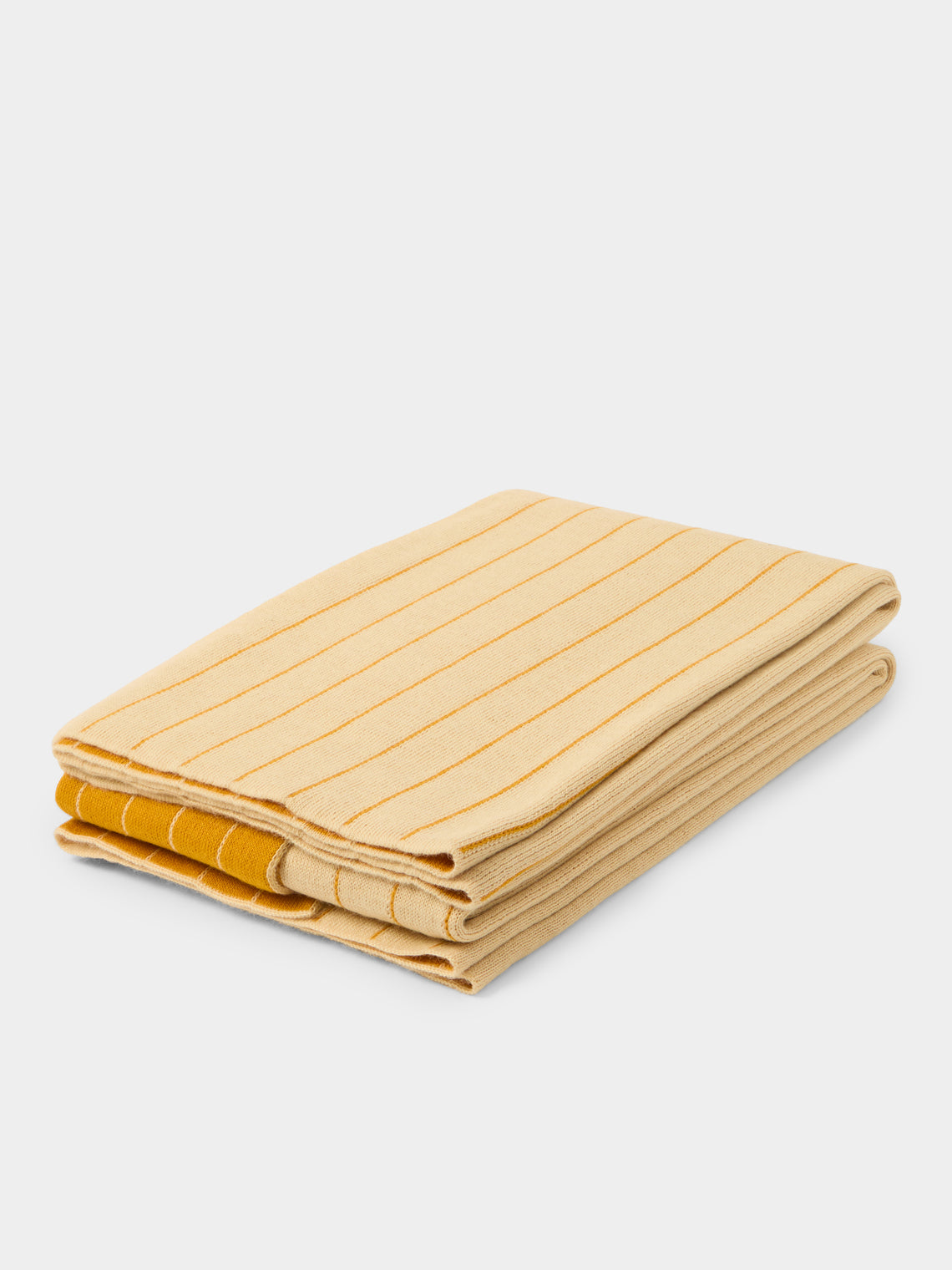 The Stroud - Cornfield Cotswold Lion Wool Blanket (82in/2.1m) - Yellow - ABASK