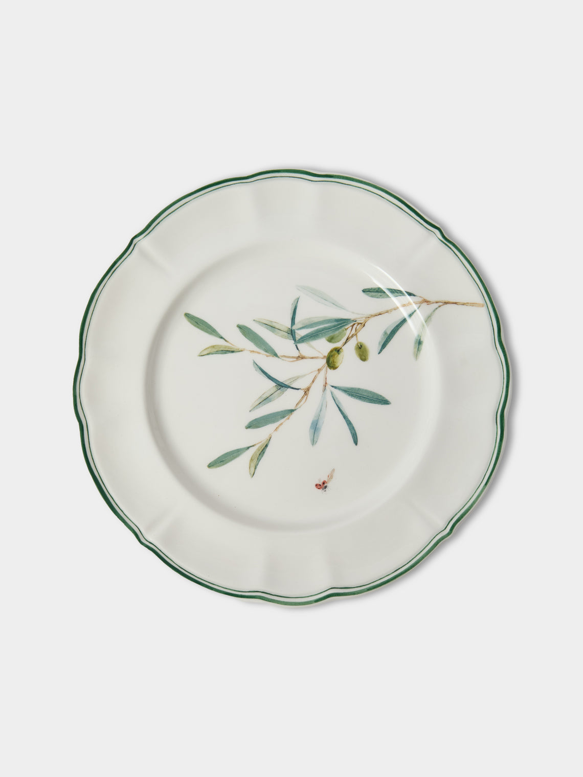 Laboratorio Paravicini - | Set of 6 | Ulivi Ceramic Dessert / Salad Plates (9in/23cm) - Green - ABASK