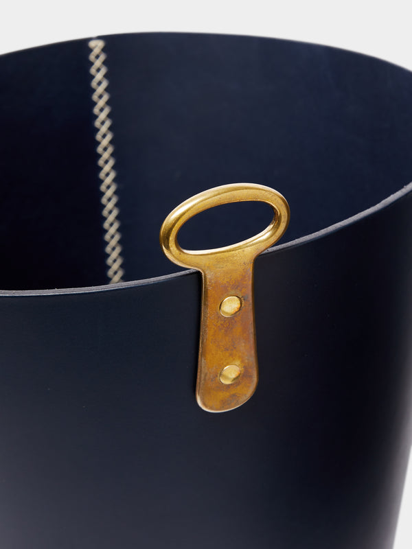 Otis Ingrams - Eyelet Leather Wastepaper Bin -  - ABASK