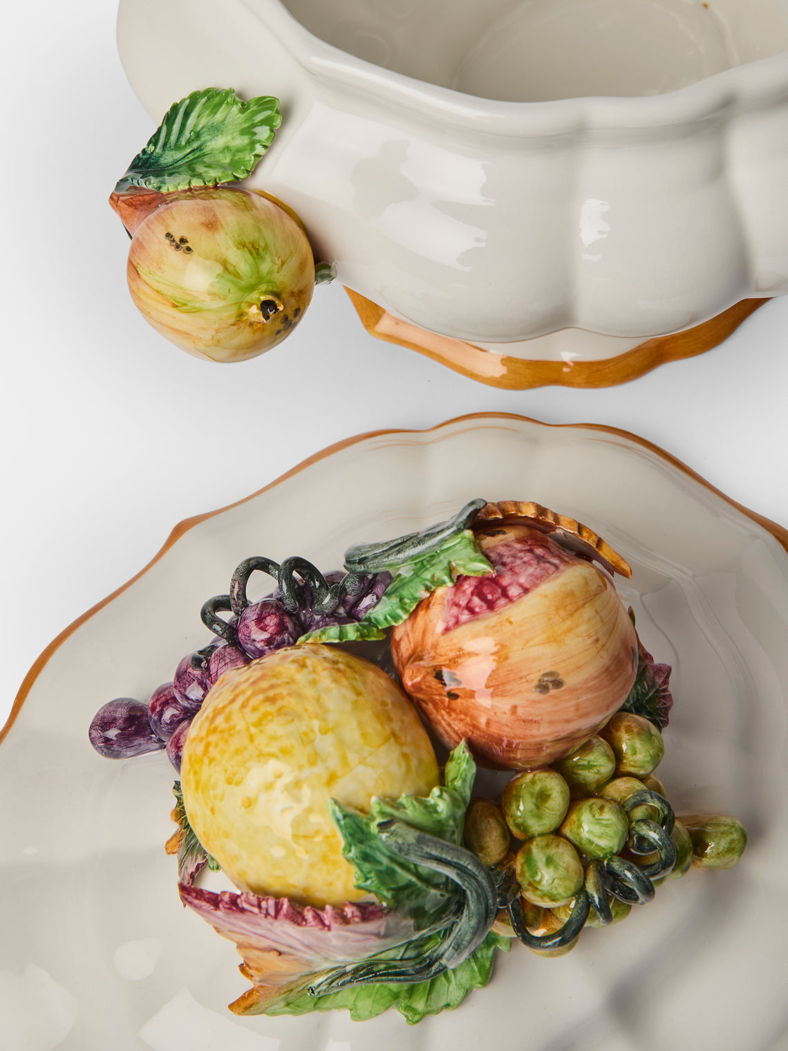 Fioravola - Fruits Hand-Painted Ceramic Tureen - White - ABASK