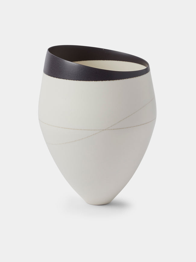 Paul James Ceramics - Fractured Reality Hand-Thrown Ceramic Vase (7.5in/19cm) - White - ABASK - 