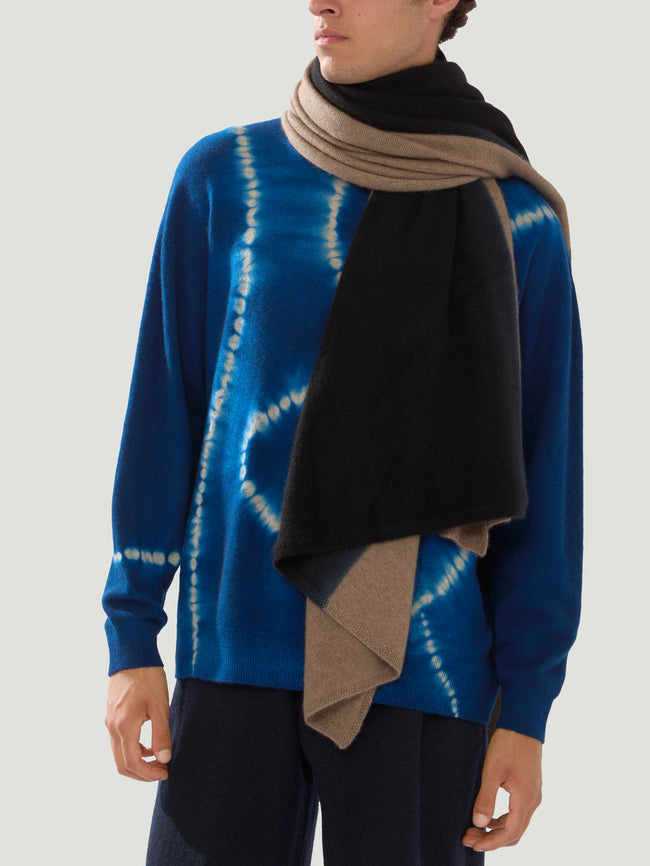 Suzusan - Women's Shibori Cashmere Travel Shawl (71in/1.8m) - Beige - ABASK