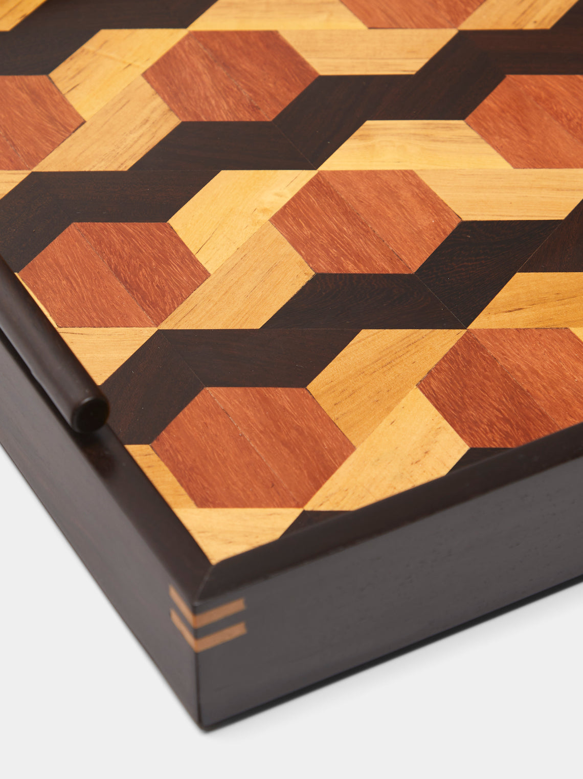 CasaLatina - Marquetry Wood Tray (18in/46cm) - Brown - ABASK