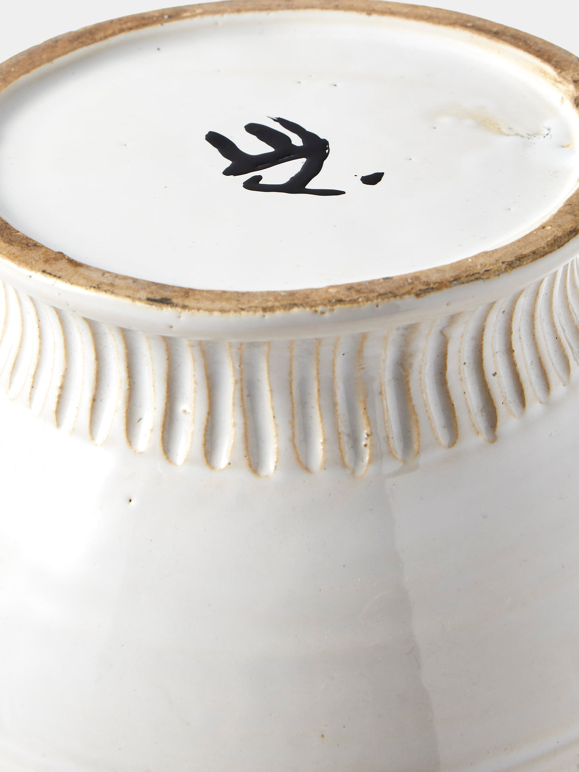 Antique and Vintage - 1940s Émile Tessier Ceramic Vase (12.5in/32cm) - White - ABASK