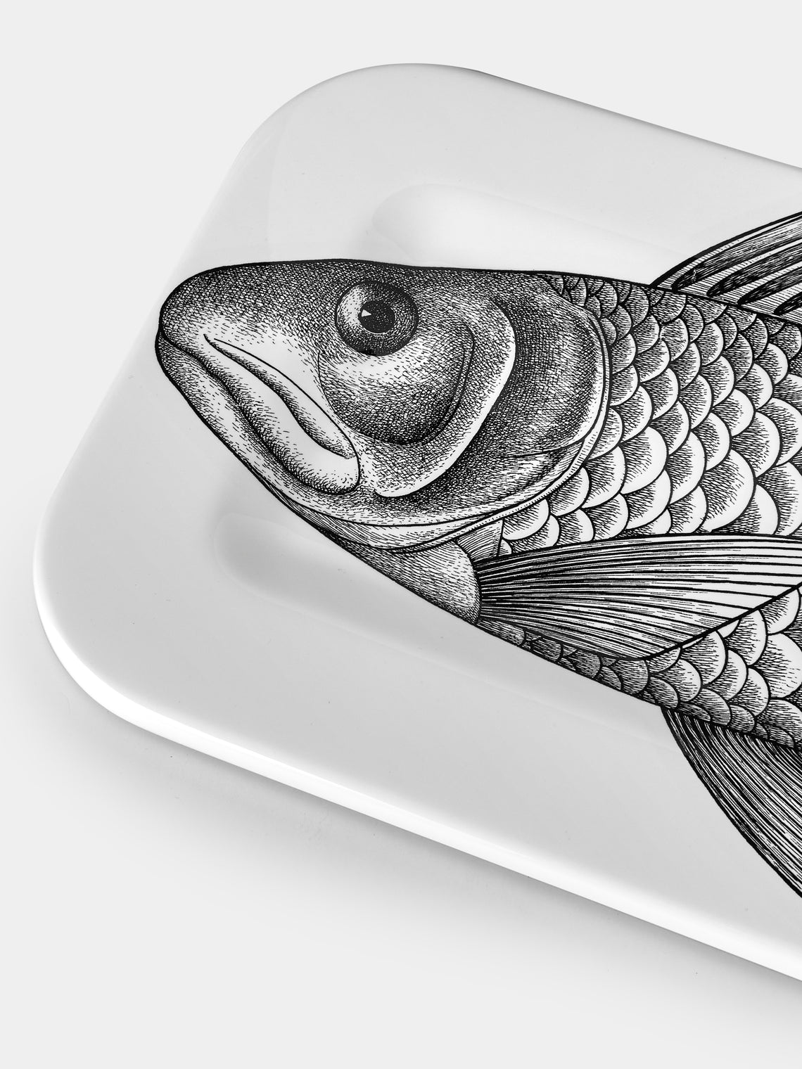 Fornasetti - Pesce Wood Tray - Black - ABASK