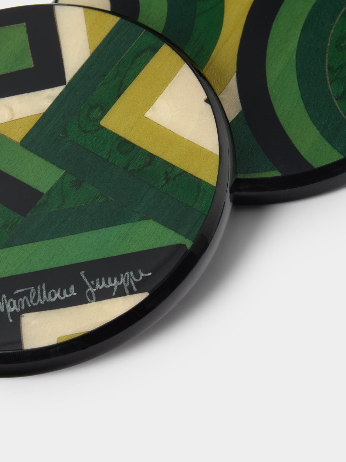 Mastellone Giuseppe - Wood Inlay Coasters (Set of 6) - Green - ABASK