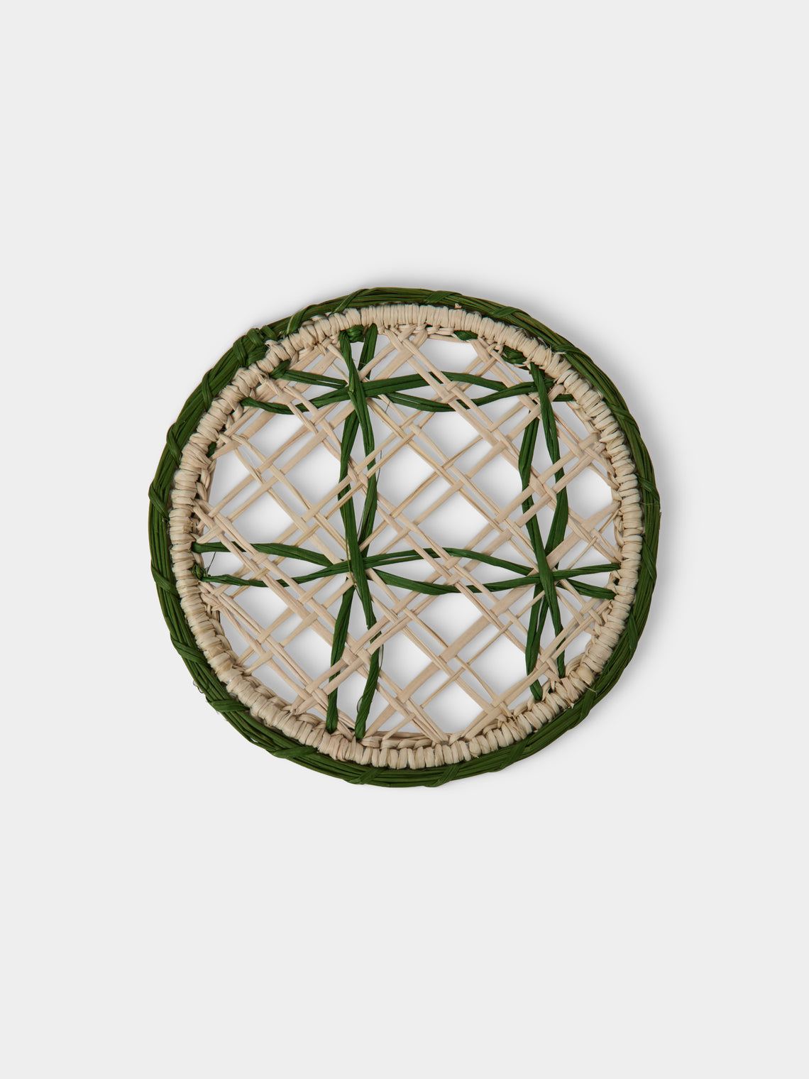 Artesanías del Atlántico - | Set of 6 | Panal Handwoven Palm Coasters - Green - ABASK