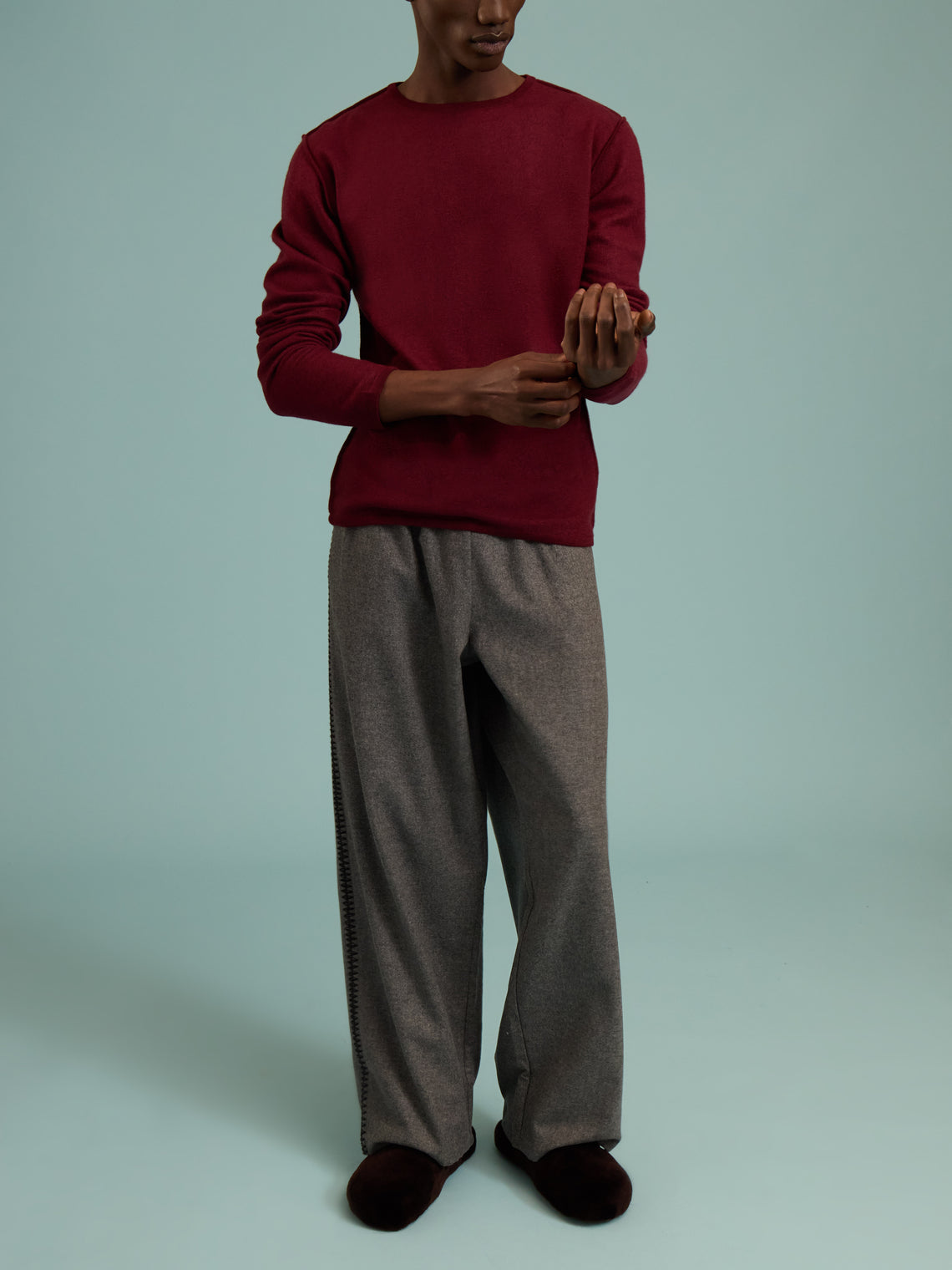 Denis Colomb - Fuzzy Brushed Cashmere Crew-Neck Sweater | Size: M - Red - ABASK