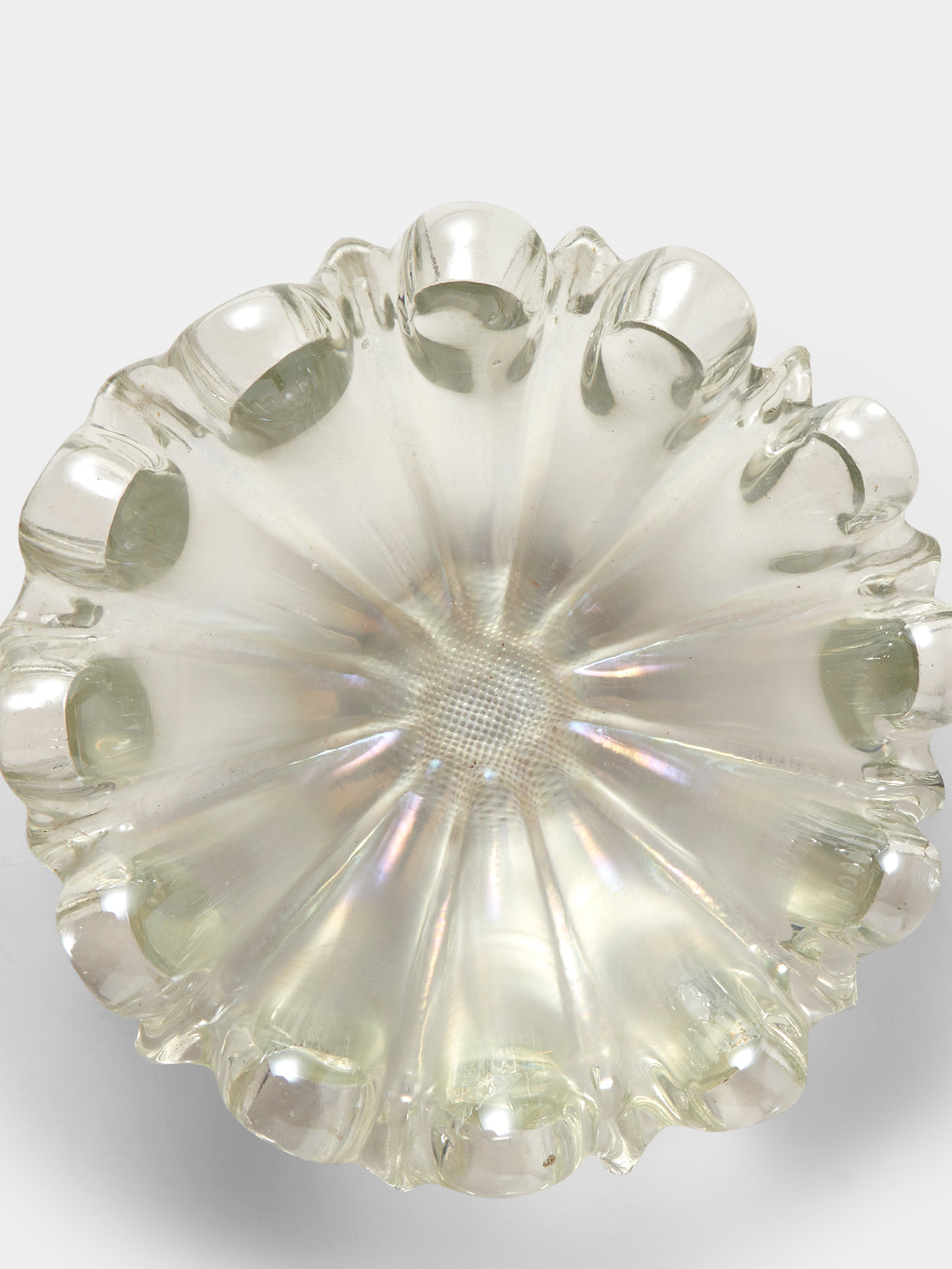 Antique and Vintage - Antique and Vintage 1940 Ercole Barovier Pearlescent Glass Shell Bowl - Clear - ABASK