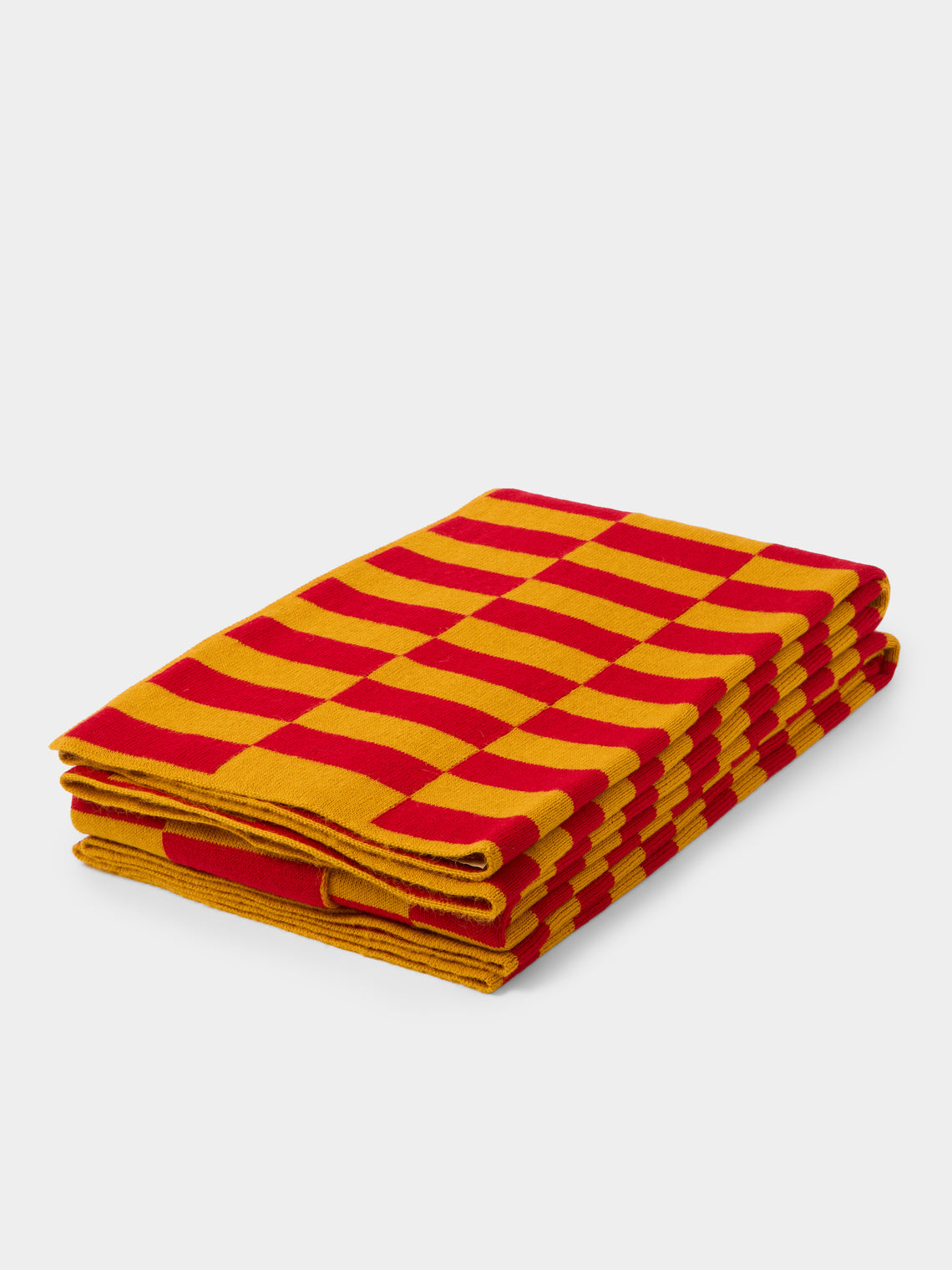 The Stroud - Sunflower Cotswold Lion Wool Blanket (86in/2.2m) - Red - ABASK