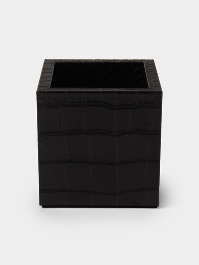 Pinetti - Leather Pen Pot - Black - ABASK - 