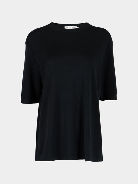 Arch4 - Golden Baby Goat Cashmere Oversized T-Shirt | Size: S - Black - ABASK - 