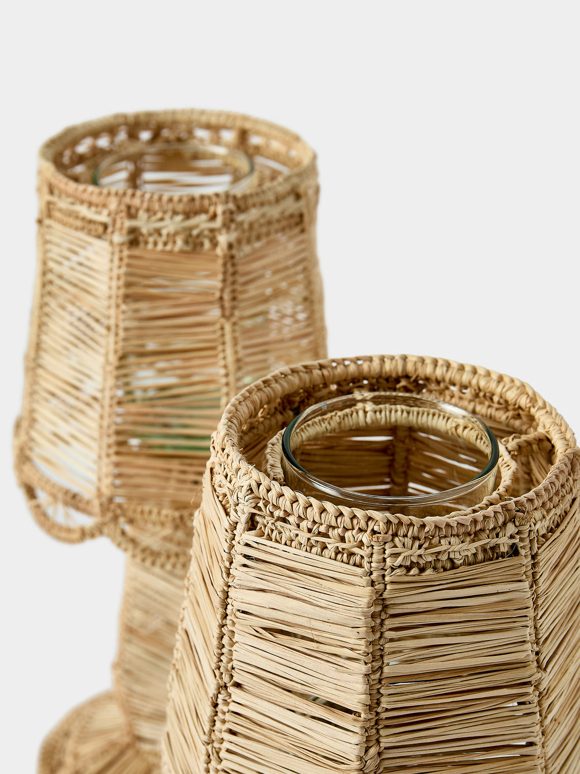 CasaLatina - | Set of 2 | Dayana Handwoven Iraca Palm Portable Lights - Beige - ABASK