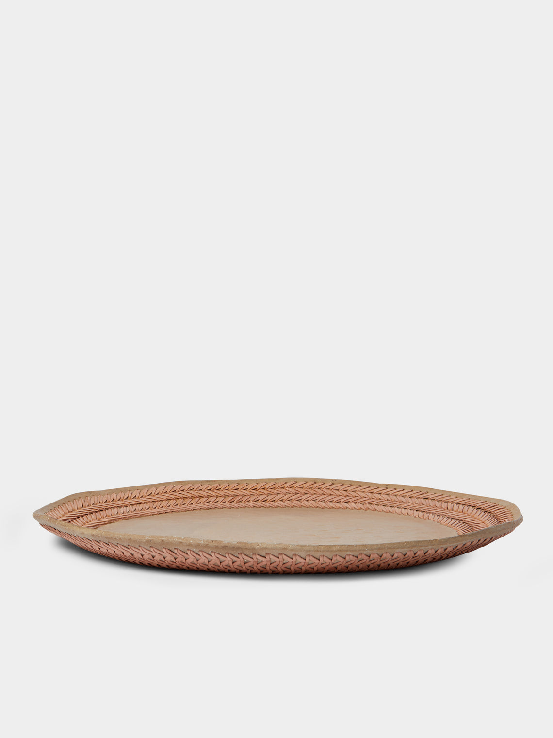 Silver Sentimenti - Gladiator Stoneware and Leather Platter - Pink - ABASK - 