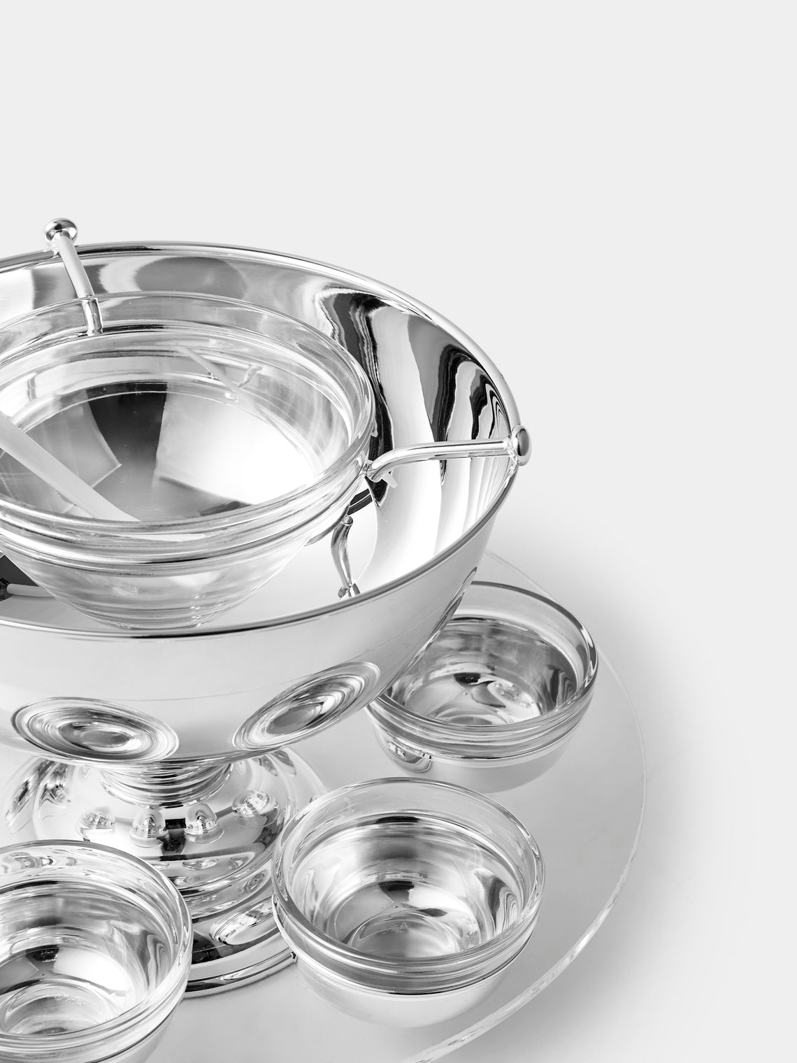 Greggio - Silver-Plated Caviar Bowl with Glasses - Silver - ABASK