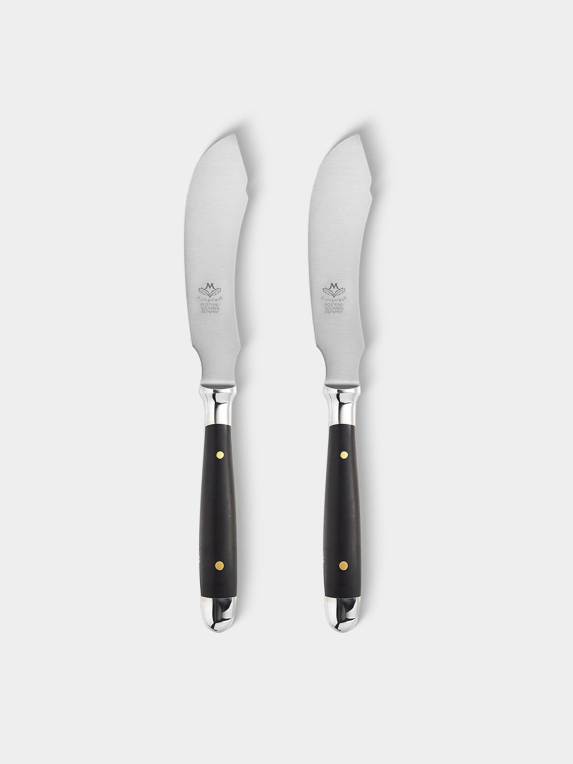 Eichenlaub - Resin Old German Butter and Cheese Knives (Set of 2 Pieces) - Black - ABASK - 