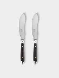 Eichenlaub - Resin Old German Butter and Cheese Knives (Set of 2 Pieces) - Black - ABASK - 