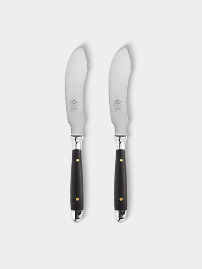 Eichenlaub - Resin Old German Butter and Cheese Knives (Set of 2 Pieces) - Black - ABASK - 