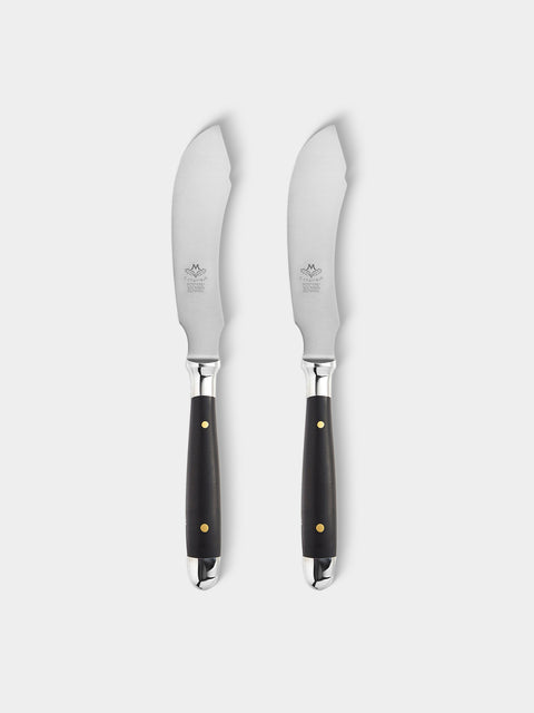 Eichenlaub - Resin Old German Butter and Cheese Knives (Set of 2 Pieces) - Black - ABASK - 