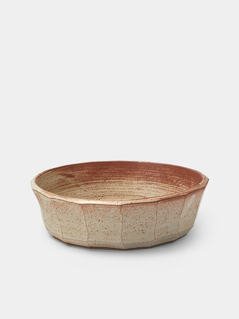 Adam Ross - Hand-Thrown Ceramic Faceted Serving Bowl - Beige - ABASK - 
