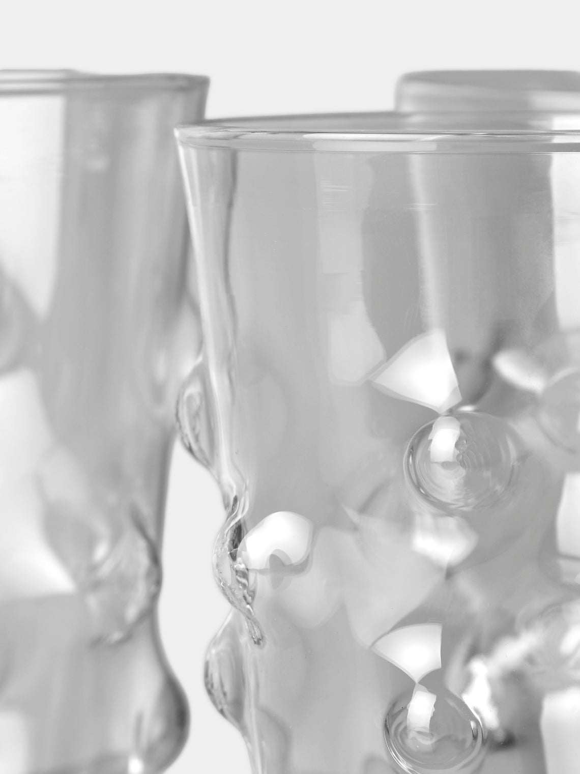 Alya Tannous - Bubble Hand-Blown Tall Water Glasses (Set of 6) - Clear - ABASK