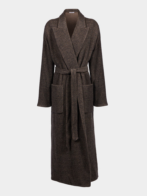 Dusan - Cashmere Long Robe - Brown - ABASK - 