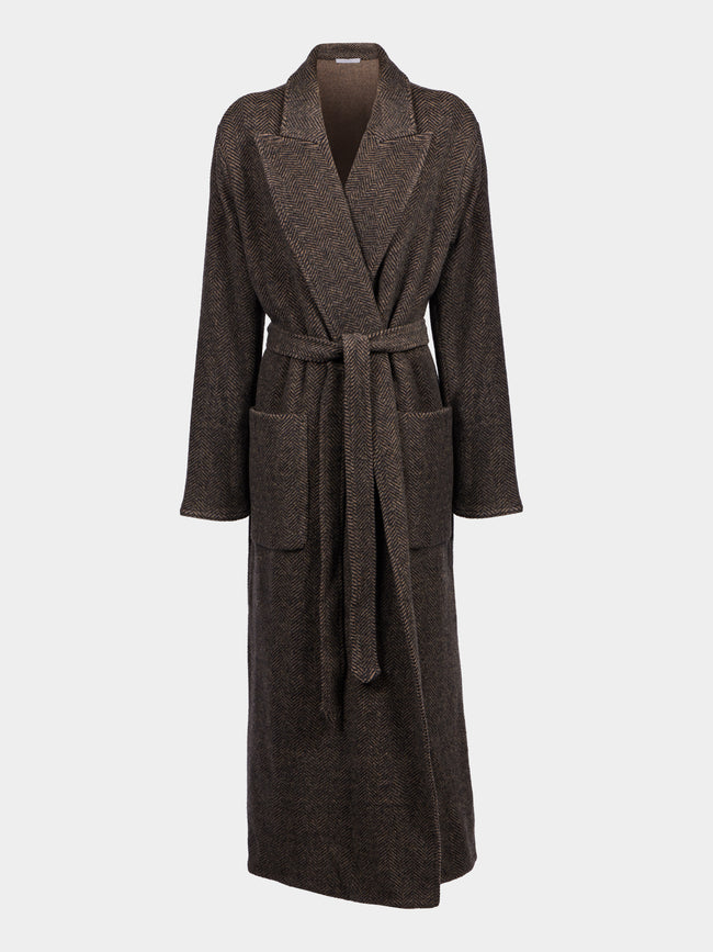 Dusan - Cashmere Long Robe - Brown - ABASK - 