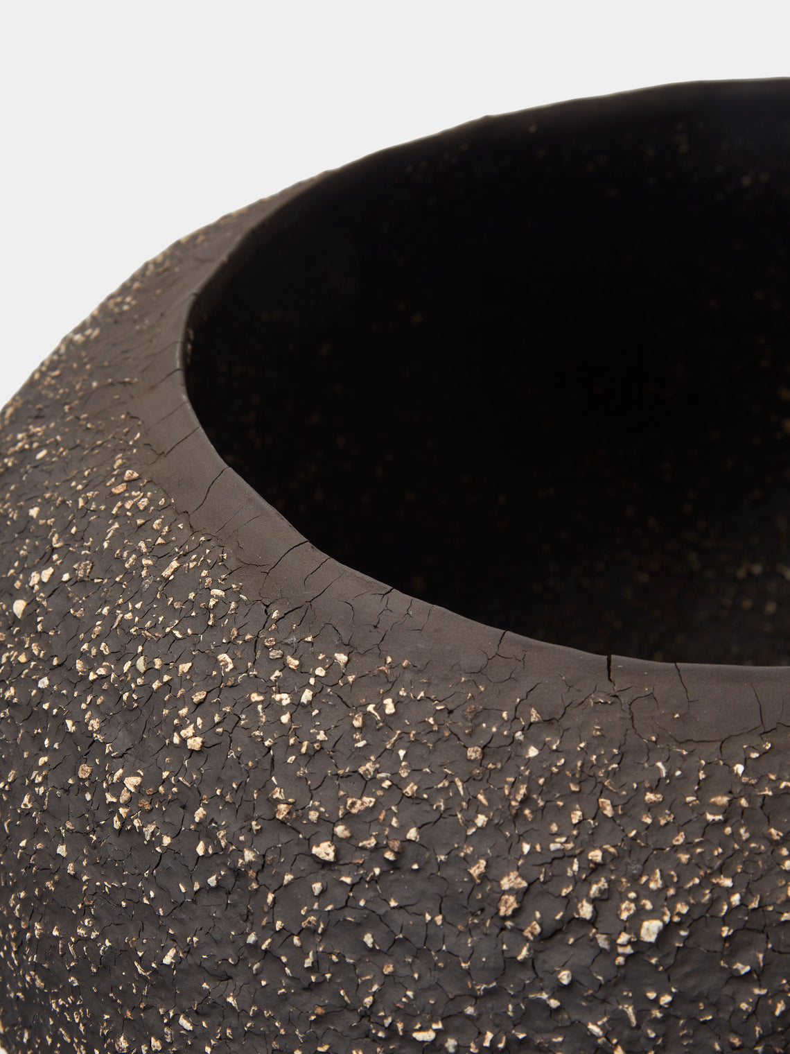 Sara Bergami - Hand-Formed Chamotte Stoneware Vase - Black - ABASK