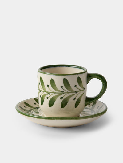 CasaLatina - Helecho Hand-Painted Ceramic Espresso Cups (Set of 4) - Green - ABASK - 