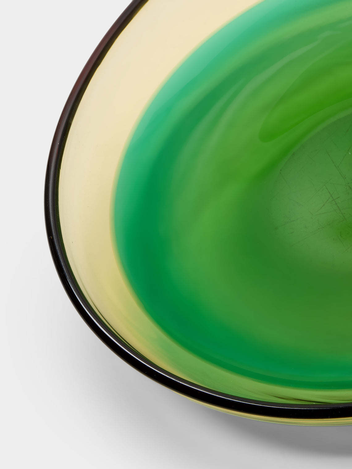 Antique and Vintage - 1960s Flavio Poli for Seguso Vetri d’Arte Murano Glass Centerpiece - Green - ABASK