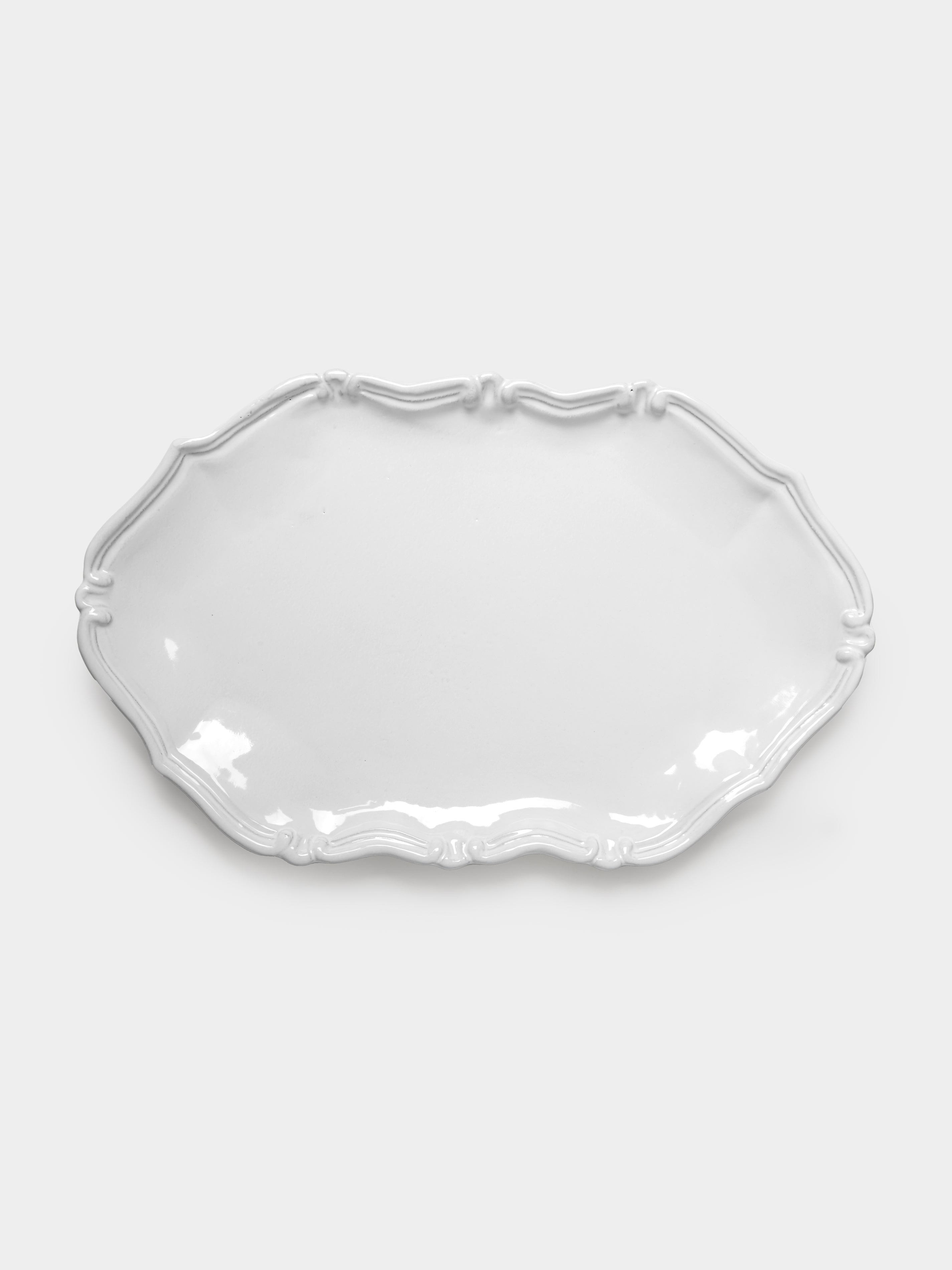 Régence Hand-Glazed Ceramic Large Oval Platter