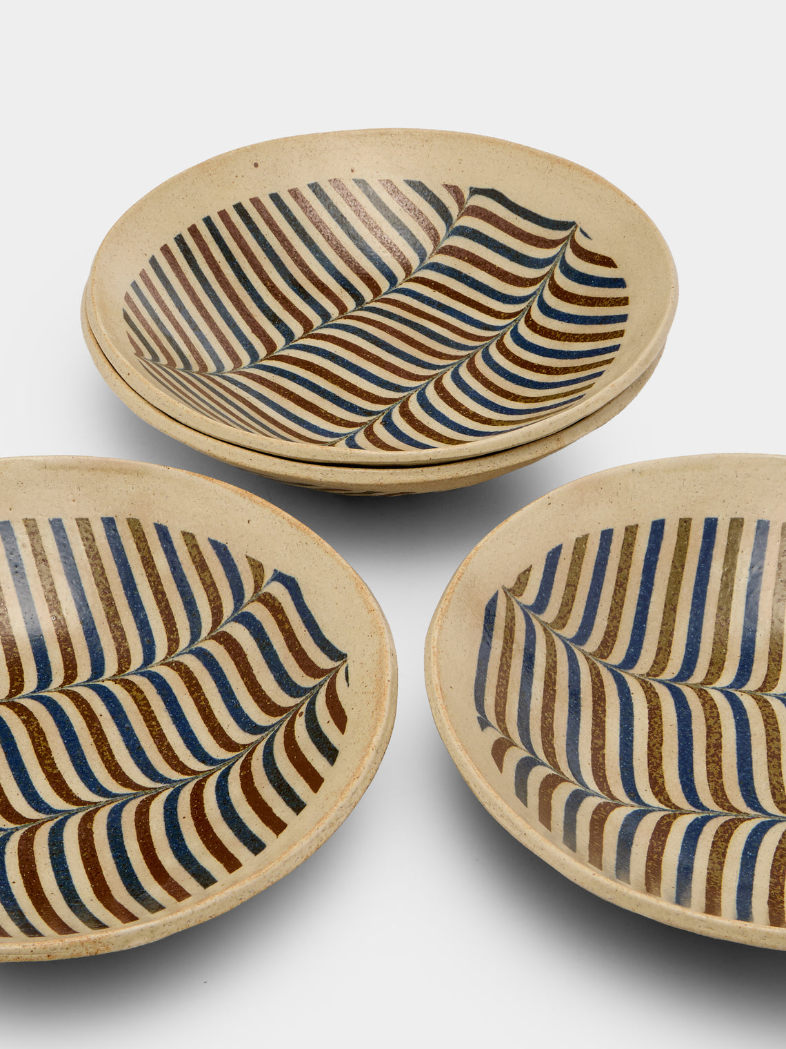 Makidani-gama - No. 1 Nerikomi Ceramic Plates – 10in/25cm (Set of 4) - Multiple - ABASK