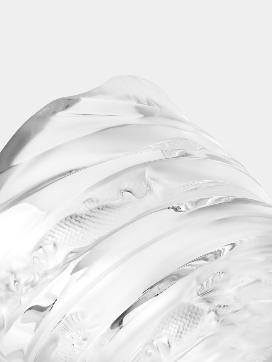 Lalique - Carpes Koi Crystal Vase (13.5in/35cm) - Clear - ABASK