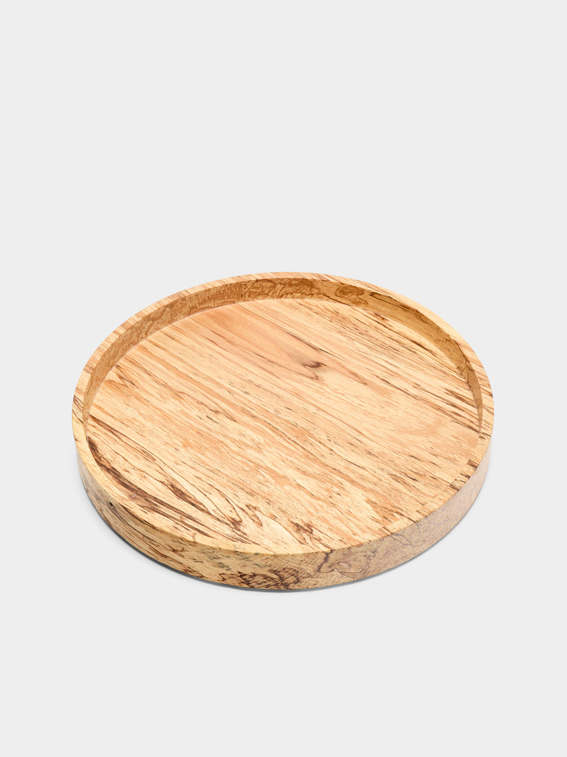 Bird & Branch - Hand-Turned Spalted Beech Service Tray (17.5in/44cm) - Natural - ABASK