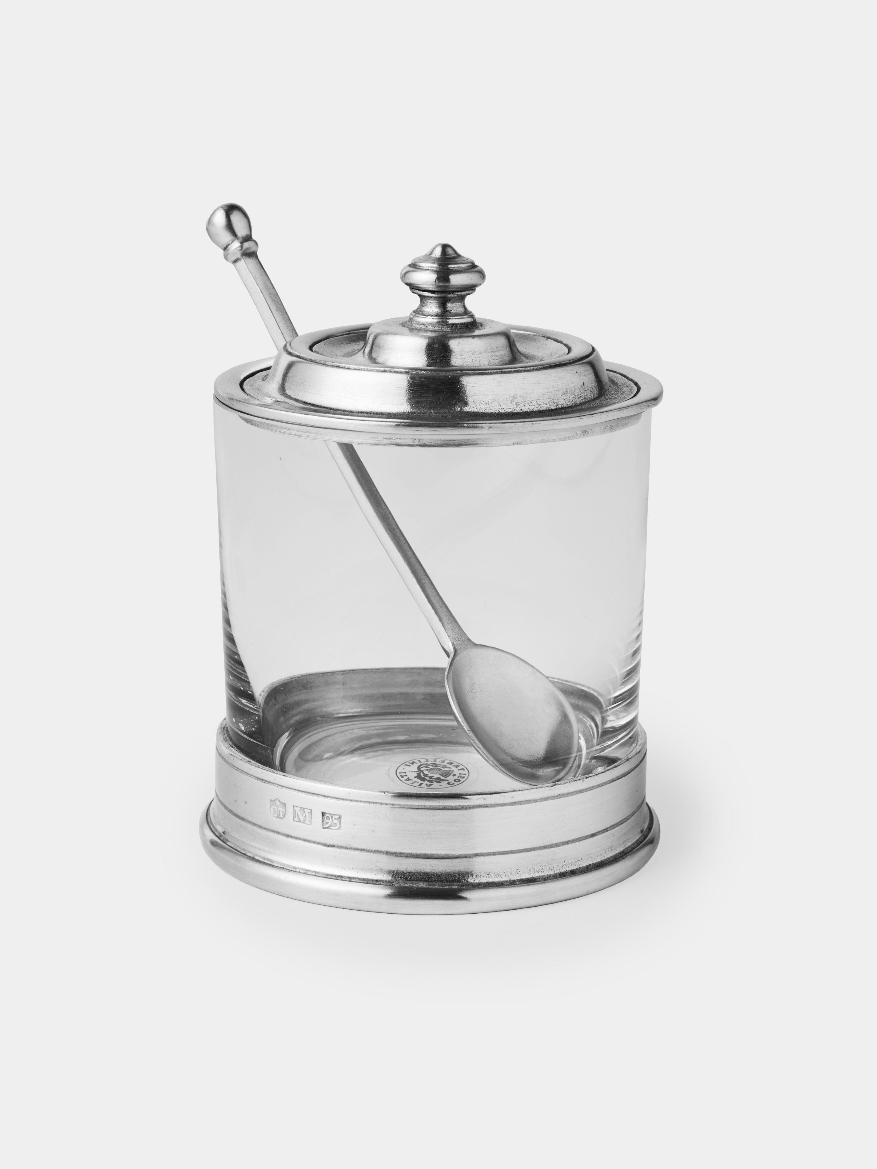 Sirmione Pewter Jam Jar with Spoon