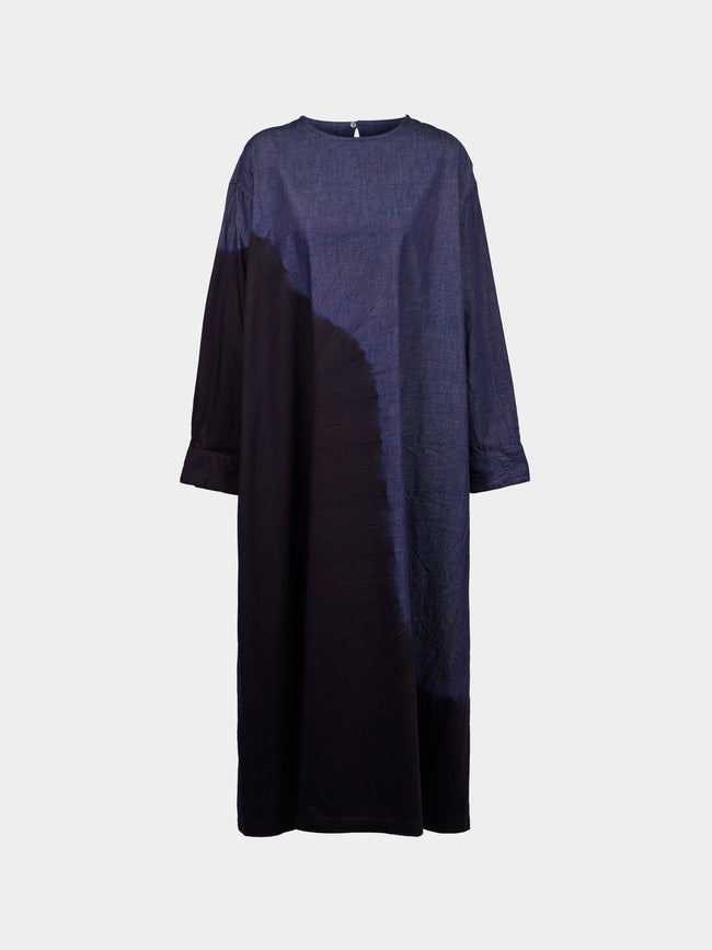 Suzusan - Pima Cotton Denim Wide Dress | Size: S - Black - ABASK - 