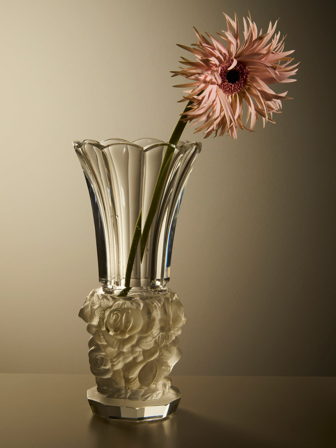 Antique and Vintage - Mid-Century Daum Crystal Bud Vase (10in/25cm) - Clear - ABASK