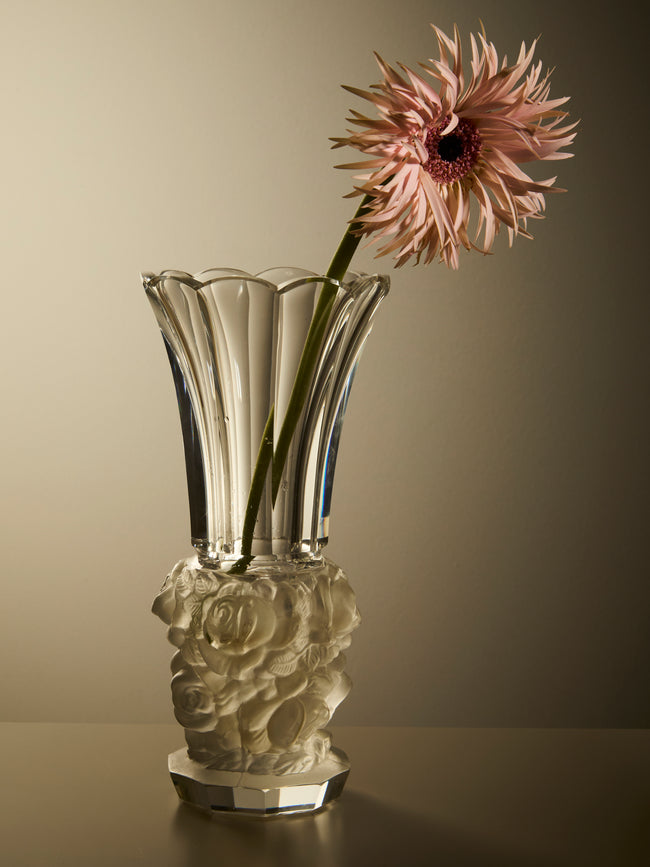 Antique and Vintage - Mid-Century Daum Crystal Bud Vase (10in/25cm) - Clear - ABASK