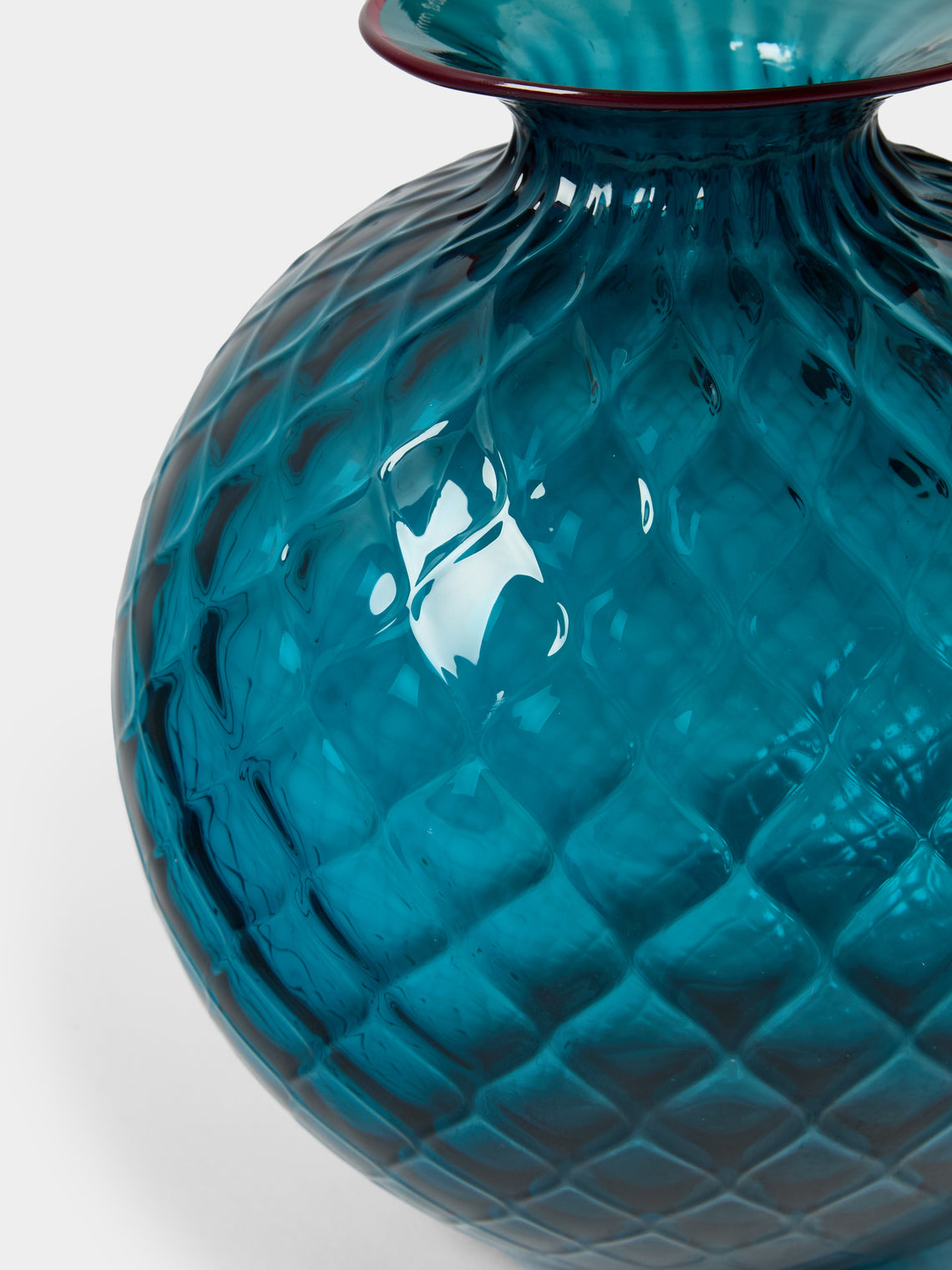 Venini - Monofiore Balloton Hand-Blown Murano Glass Vase (8in/20.5cm) - Blue - ABASK