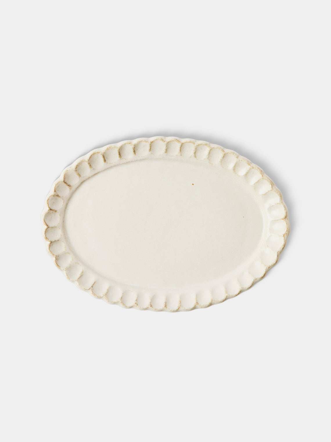 Kaneko Kohyo - Coco Ceramic Large Oval Dinner Plates – 10in/26cm (Set of 4) - White - ABASK - 