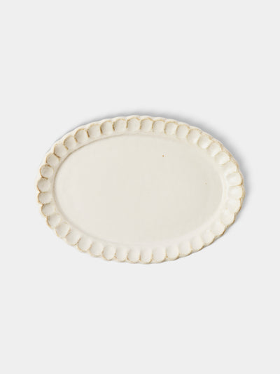Kaneko Kohyo - Coco Ceramic Large Oval Dinner Plates – 10in/26cm (Set of 4) - White - ABASK - 