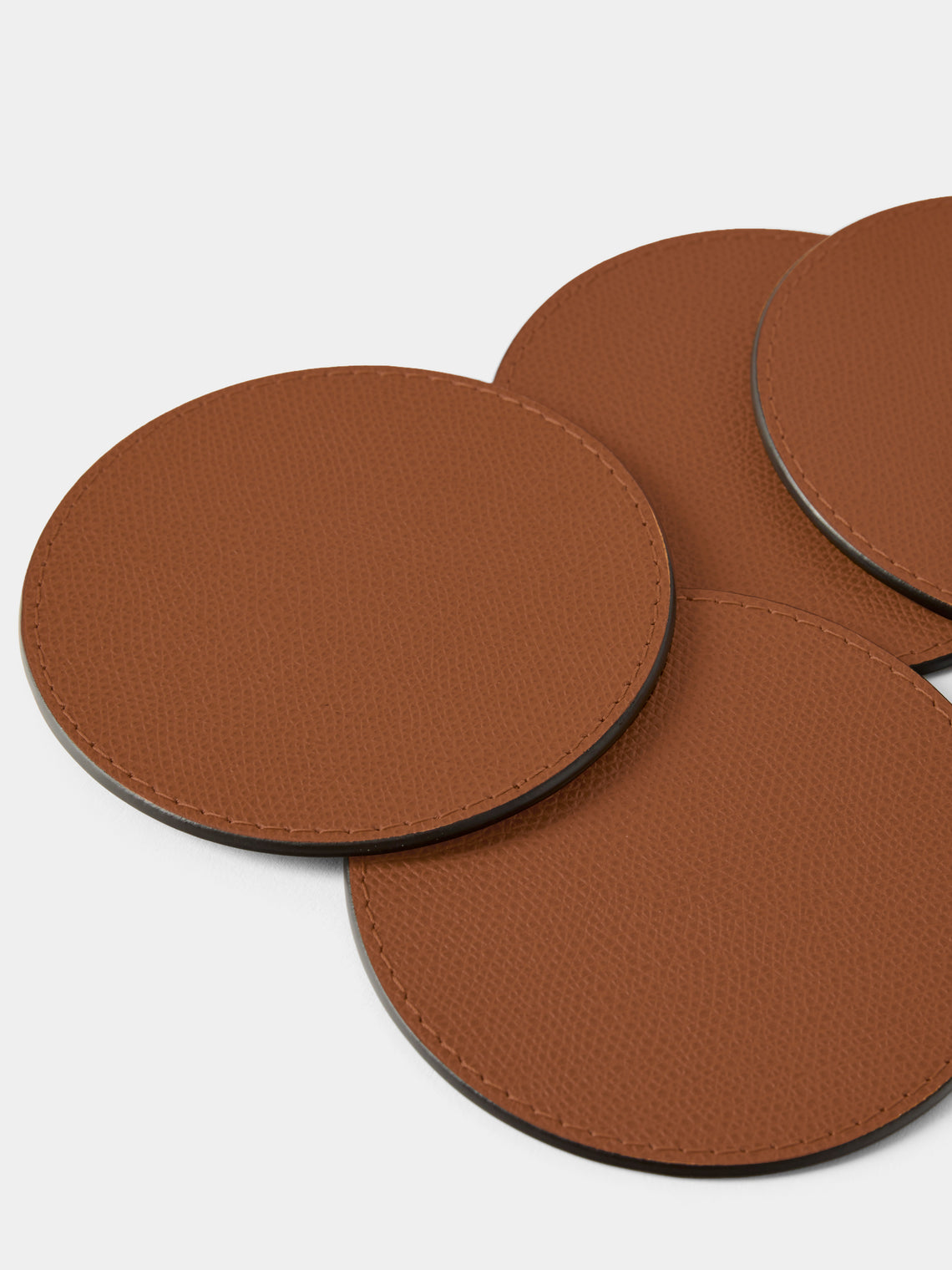 Giobagnara - Tao Leather Coasters (Set of 6) - Brown - ABASK